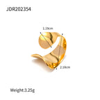 Glass Pearl Ring Non-Fading Jewelry18K Stainless Steel Jewelry for Women Rings