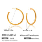 Classic C Hoop Earrings Versatile Ear Hoops Stainless Steel Jewelry Ear Accessories