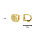 E0618 Fashion Simple Geometric Square Smooth Earrings for Women Copper Gold Plated Minimalist Design Small Ear Clips