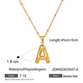 Initial Stainless Steel Pendant Necklace in Gold-Tone with gold-tone stainless steel construction