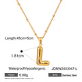Gold-Plated Stainless Steel Initial Pendant Necklace — jewelry detail — jewelry finish and design detail