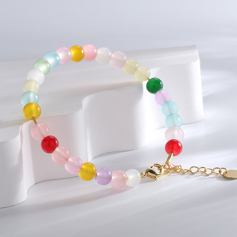 B0177 Korean Style Fashion Colorful Beaded Bracelet for Women Bohemian Summer Style Cute Bracelet