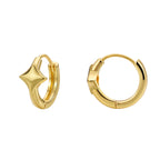 E0674 Minimalist Design Star Earrings for Women Brass Gold-Plated Cool Style Smooth Ear Clips