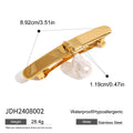 Pearl Stainless Steel Hair Clip in Gold-Tone styled for independent jewelry boutiques
