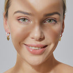 E0503 Fashion Pink Epoxy Micro Inlaid White Zircon Earrings for Women Fresh Sweet Cool Heart-shaped Drop Earrings