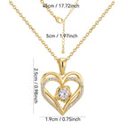 CYN0084 Cross Heart Zircon Copper Necklace Fashion Collarbone Chain Gift for Girlfriend