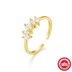 New Product S925Sterling Silver Ring Japanese and Korean Design Sense Geometric Zircon Ring Fashion Open Index Finger Ring