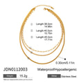 Modern Gold-Plated Stainless Steel Layered Necklace — alternate angle — jewelry finish and design detail