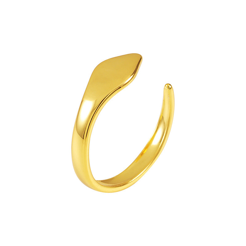 CYR0719 Minimalist gold Irregular Wave Water Drop Open Ring for Women
