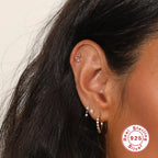 S925Sterling Silver Round Micro Pave Zircon Trendy Ear Cuff Stud Earrings Hot Selling Classic Super Sparkling Diamond Earrings