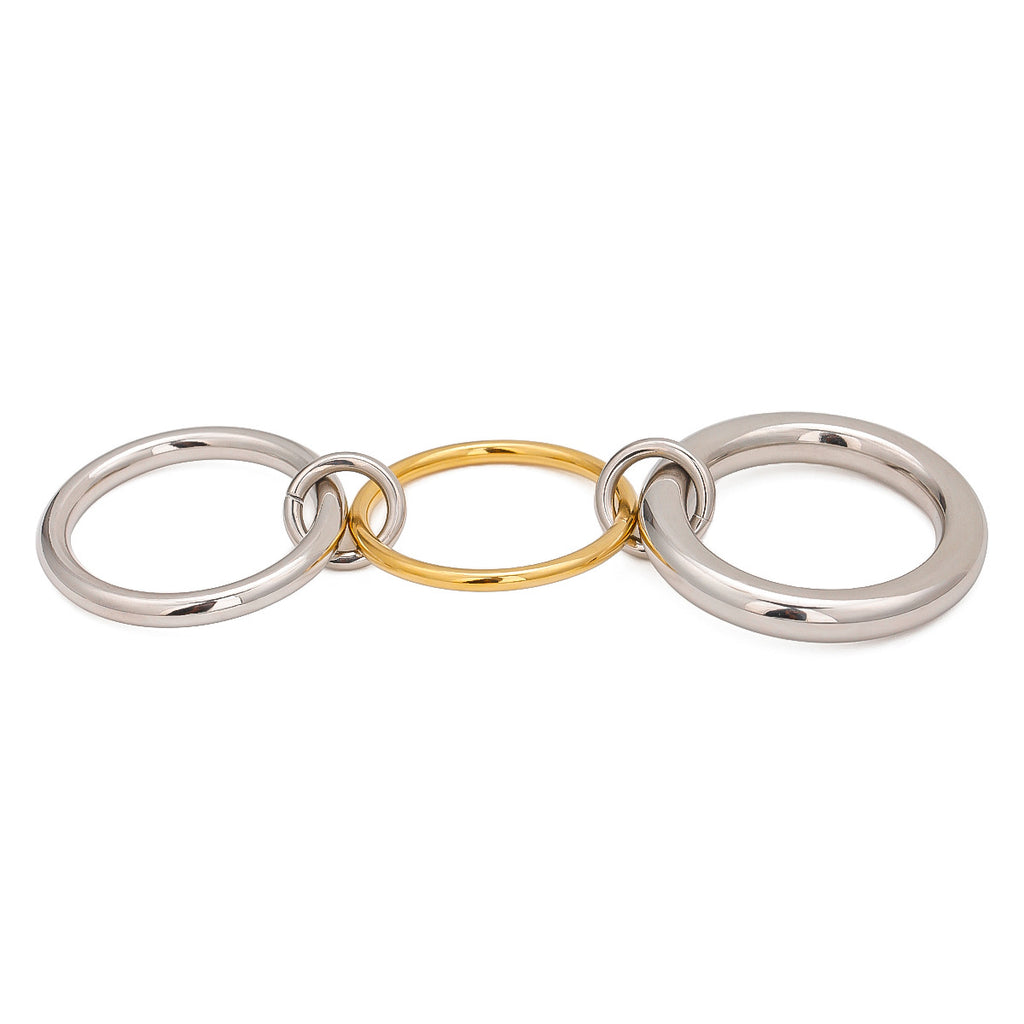 Stcakable Inerlockign Rings 2H Stainless Steel Stacking Rings Color-Block Interlocking Rings rings ...