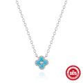 Turquoise 925 Sterling Silver Necklace — chain profile — alternate angle 2 — jewelry finish and design detail