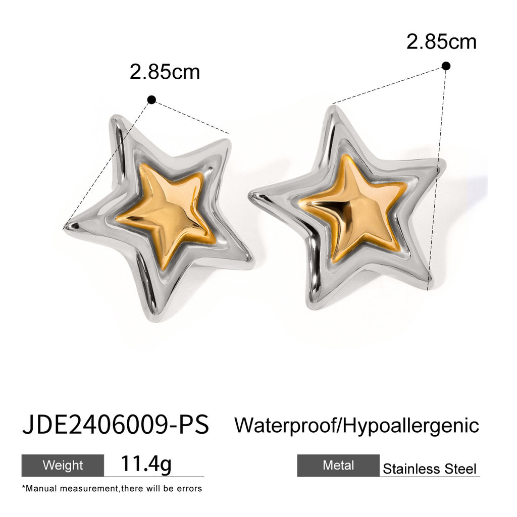 Stainless Steel Pearl Stud Earrings Star Earrings Earrings earrings Ornament