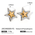 Gold-Plated Star Pearl Stainless Steel Stud Earrings — alternate product view — jewelry finish and design detail
