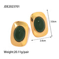 18K Gold-Plated Stainless Steel Oval Vintage Earrings — jewelry construction