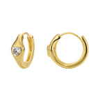 E0675 Korean Style Simple Fashion Heart-Shaped Zircon Earrings for Women Brass Gold-Plated Minimalist Earrings