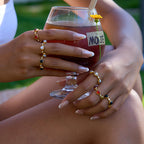 2H Rhinestone Ring Non-Fading Jewelry Women's Jewelry Stainless Steel ring