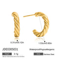 Gold-Plated Stainless Steel Earrings — Clean-Lined Style — detail view — jewelry finish and design detail