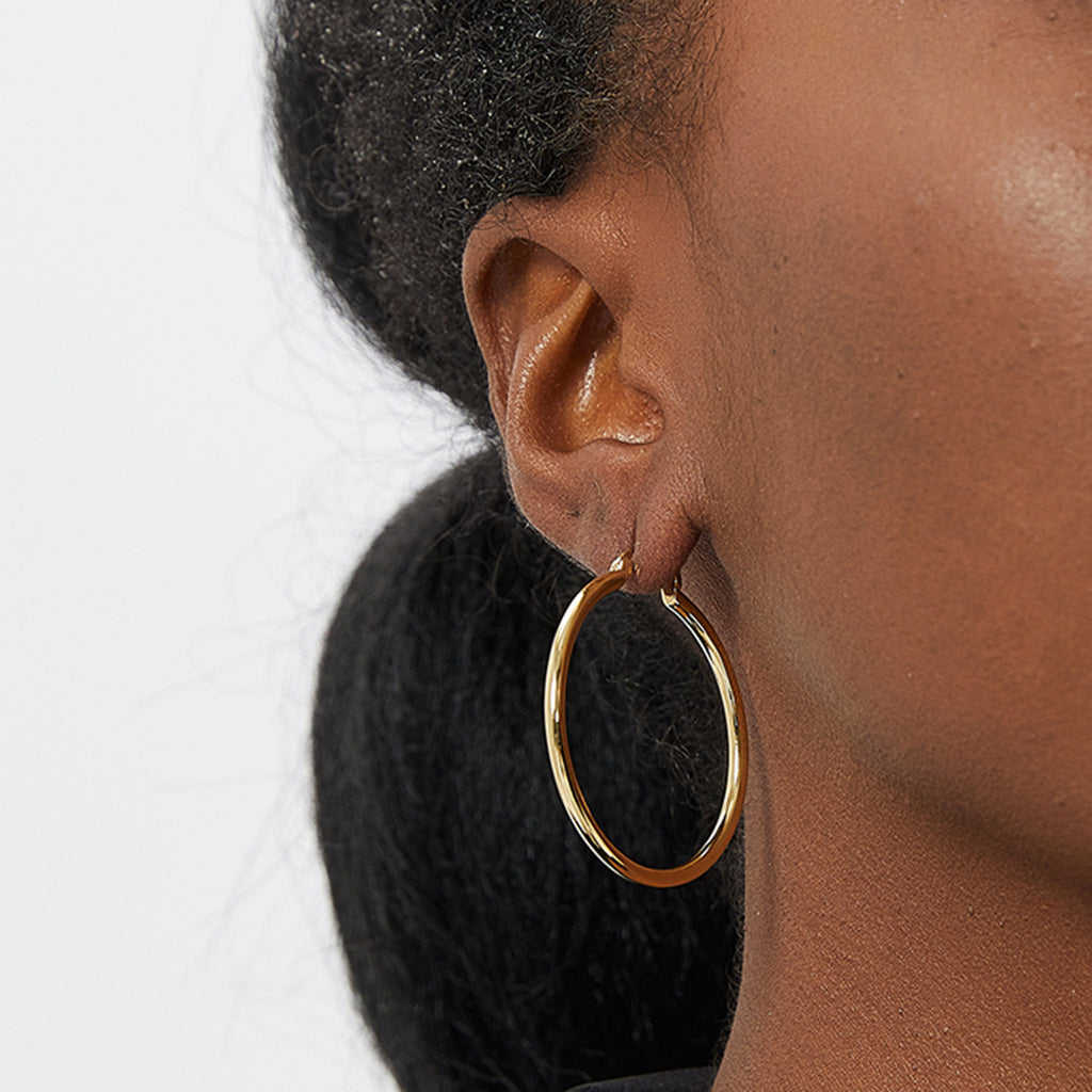 Vintage Simple Exaggerated Circle Hoop Earrings Metal Hoop Earrings for Women