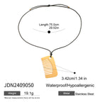 Black Rope Necklace Design Sense Collarbone Chain Non-Fading Stainless Steel Jewelry