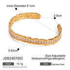 Stainless Steel Zircon Bracelet Open Bangle bracelet