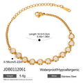 Gold-Plated Stainless Steel Tennis Bracelet with Tennis Line Detail — material detail