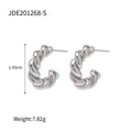 18K Gold-Plated Twisted Stainless Steel Hoop Earrings — alternate product view — jewelry finish and design detail
