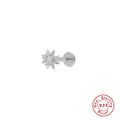 18G Crystal 925 Sterling Silver Cartilage Studs — pair presentation — alternate angle 3 — jewelry finish and design detail