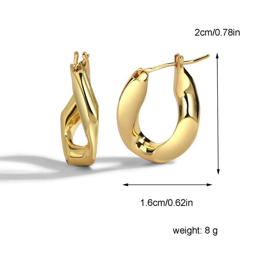 E0340 Minimalist Geometric Egg-shaped Earrings Minimalist Personality Metal Cyberpunk Earrings Accessories