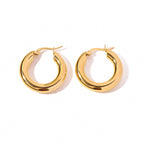 French Style Round Non-Fading Earrings Exaggerated Personality Simple Ear Jewelry Stainless Steel Earrings for Women