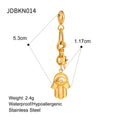 Gold-Plated Stainless Steel Pendant Necklace — Luminous Finish — additional design view — jewelry finish and design detail