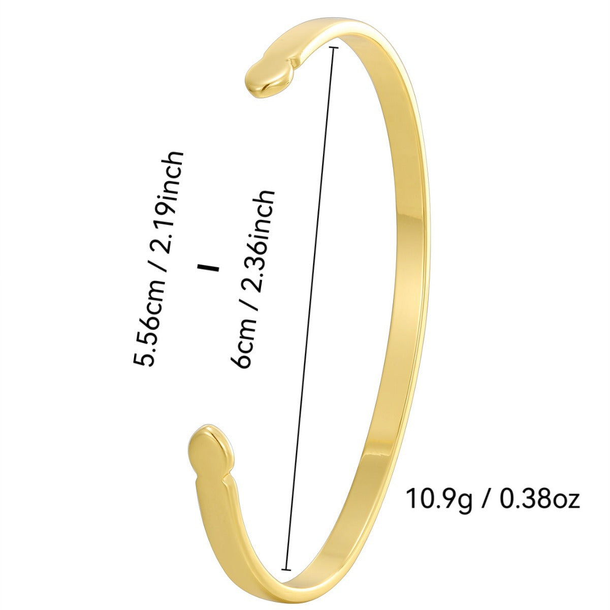 CYB0158 Open Arrowhead Copper Bracelet Simple Design Trendy Minimalist