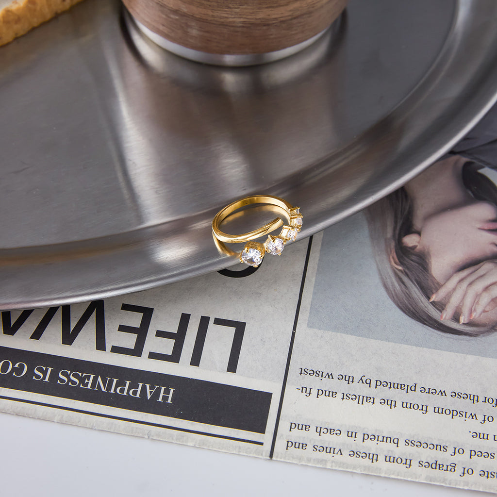 Zircon Ring Stainless Steel Jewelry for Women Non-Fading ring