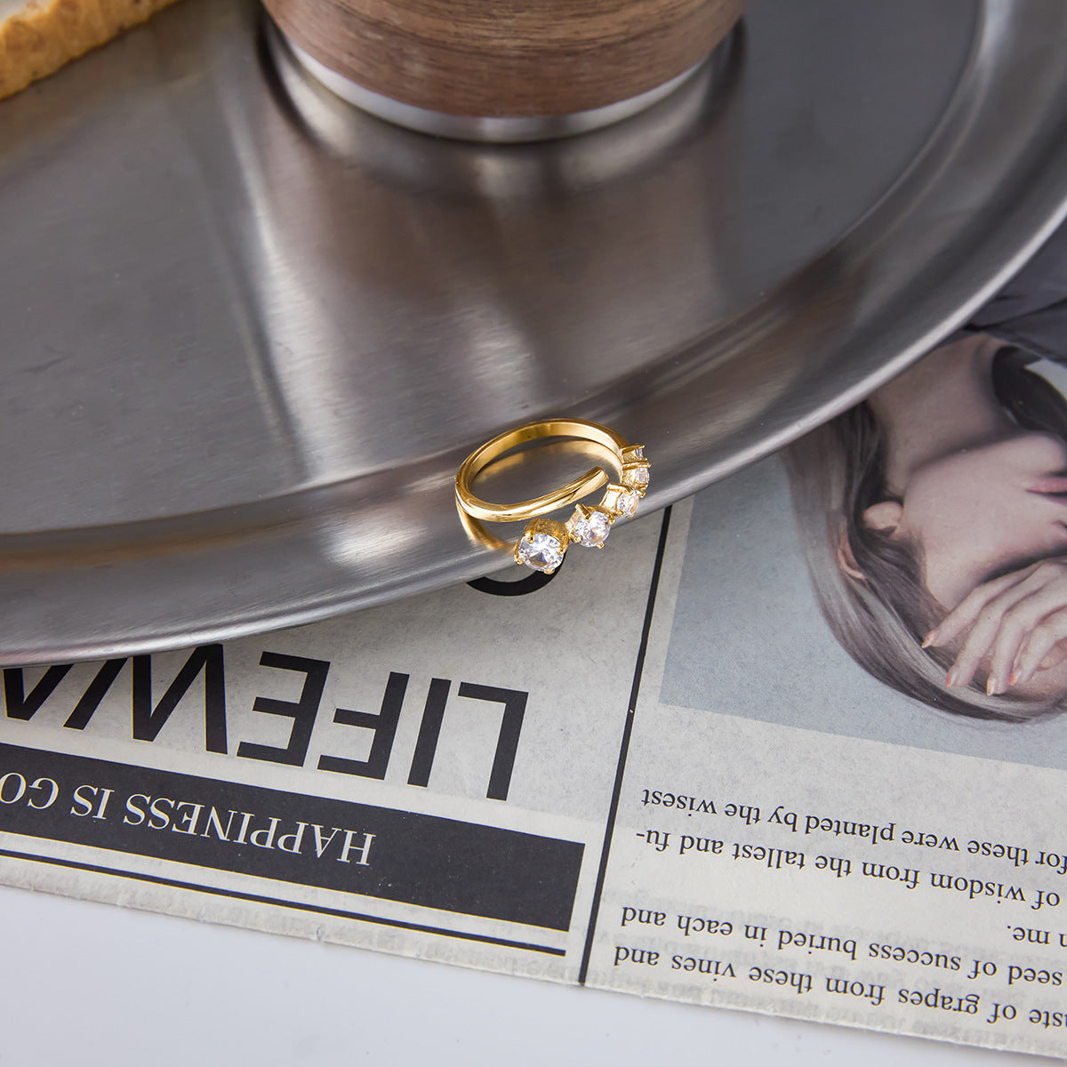 Zircon Ring Stainless Steel Jewelry for Women Non-Fading ring