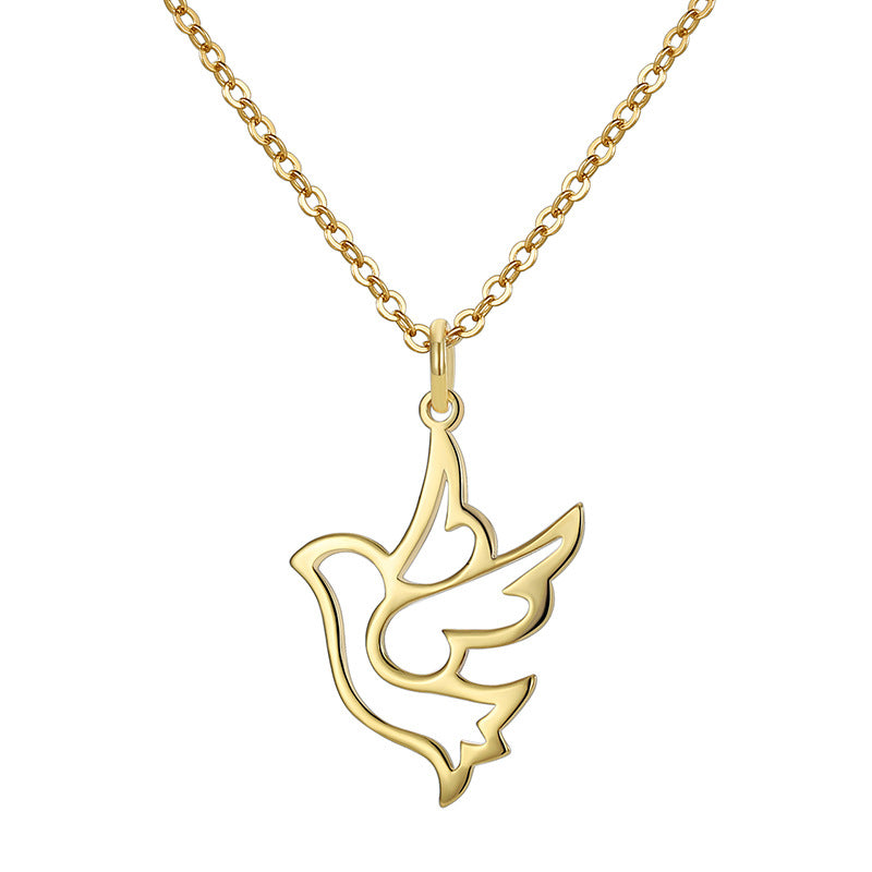 N0094 Fashion New Bird Hollow Design Pendant Simple Collarbone Chain for Women