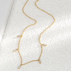 N0188 New Fashion Design White Zircon Necklace for Women Simple Versatile Tassel Chain Collarbone Chain