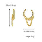 E0511 Korean Style Design Earrings Female Copper Plated Real Gold Micro Inlaid White Zircon Ear Clip