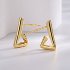 E0679 Minimalist Irregular Design Open Triangle Earrings for Women Copper Gold Plated Smooth Surface Ear Jewelry