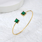 B0034 Accessories Geometric Square Glass Zircon Inlaid Open Adjustable Bracelet Bracelet Jewelry
