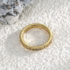 R0242 New Style Ring for Women, Copper Plated with Real Gold, Inlaid with Zircon, Fashionable and Unique Jewelry Accessory