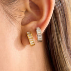 Stainless Steel Rhinestone Earrings Jewelry for Women Non-Fading Stud Earrings