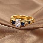 R0369 Fashionable Square Zirconia Ring for Women