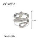 Stainless Steel Color Exaggerated Open Ring rings