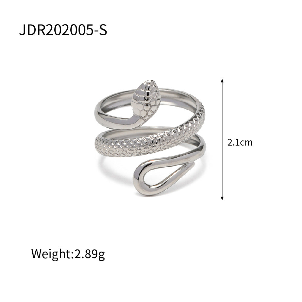 Stainless Steel Color Exaggerated Open Ring rings