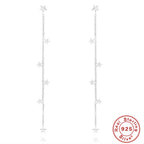 925 Sterling Silver Diamond Pentagram Tassel Ear Threads — jewelry product photo 09