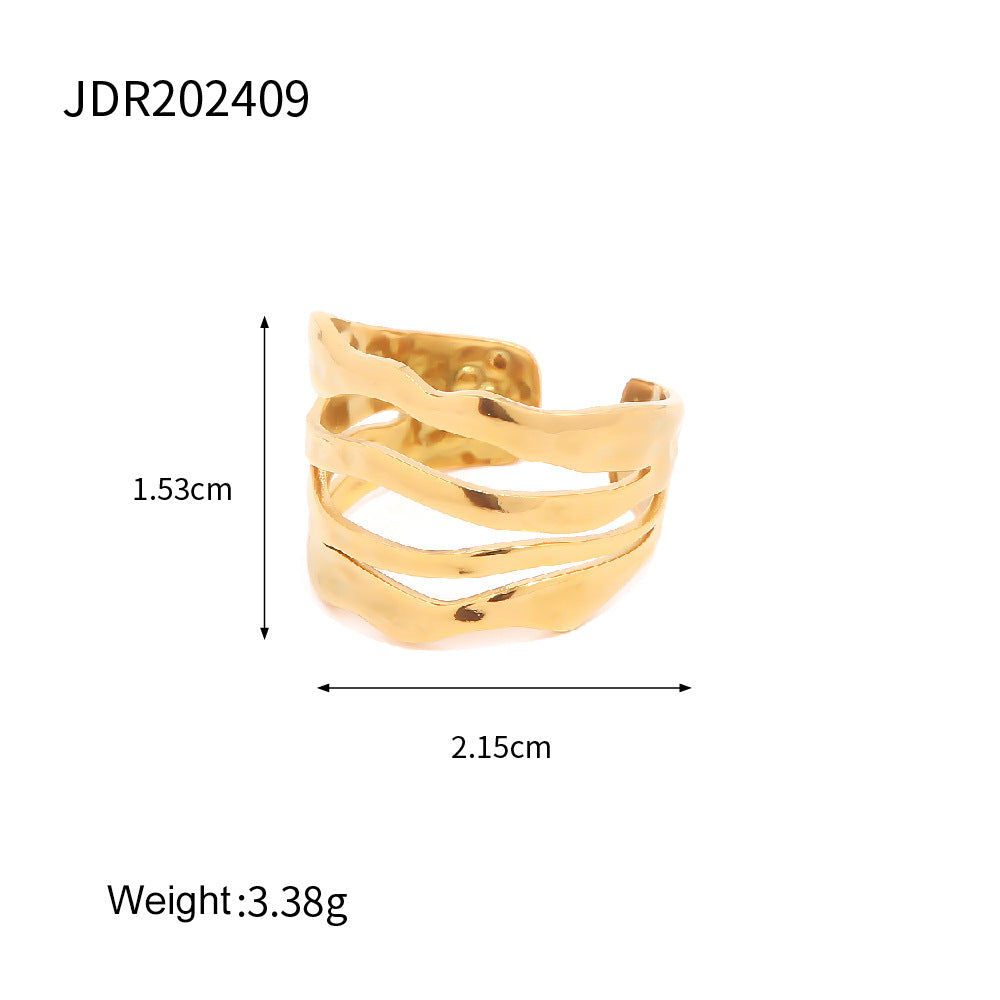 Minimalist gold Steel Color Series Stainless Steel Plain Ring Jewelry