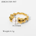 Twisted Stainless Steel Ring in 18K Gold-Tone with a refined design profile
