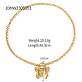 Gold-Plated Stainless Steel Necklace with Geometric Enamel Detail — material detail — jewelry finish and design detail