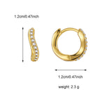E0508 Fashionable Personality Trend Single Side Zirconia Hoop Earrings for Women Brass Gold Plated Design Sense Ear Cuff