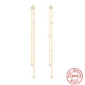 925 Sterling Silver Diamond Pentagram Tassel Ear Threads — collection product image 06